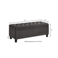 thumbnail image 3 of Dark Gray Tufted Storage Bench | Ample Space for Magazines and Pillows, Create a Clean Area, 3 of 5