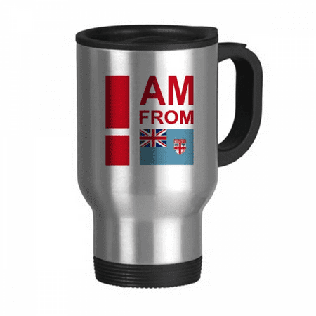 

I Am From Fiji Art Deco Fashion Travel Mug Flip Lid Stainless Steel Cup Car Tumbler Thermos