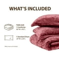 thumbnail image 5 of Regency Heights Luxury Velvet Comforter Set, 2-Piece Bedding, All-Season Down Alternative Bed Set with Pillow Shams, Twin/Twin XL, Ruby Wine, 5 of 8