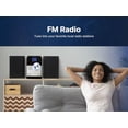thumbnail image 4 of Emerson ES-4000 Micro sistema de música Bluetooth con MP3, reproductor de CD, radio FM, despertador, reproducción USB, entrada auxiliar, pantalla LED, diseño compacto y control remoto, 4 of 5