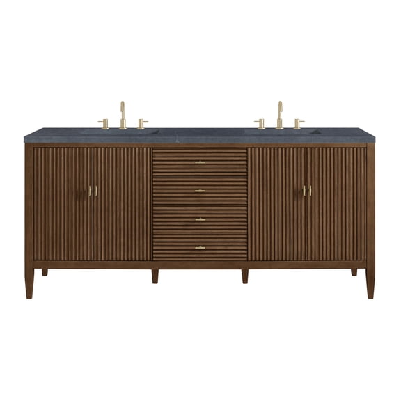 James Martin Vanities 485-V72-3Csp Myrrin 72" Double Basin Wood Vanity Set - Mid-Century
