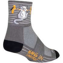 SockGuy Hang in There Classic Socks - 3 inch, Gray/Multi, Small/Medium