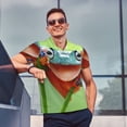 thumbnail image 4 of Fotbe Flying Frog On Branch Camiseta Polo de Golf para Hombre con Estampado – Camisa Deportiva Transpirable con Cuello Abotonado-Large, 4 of 6