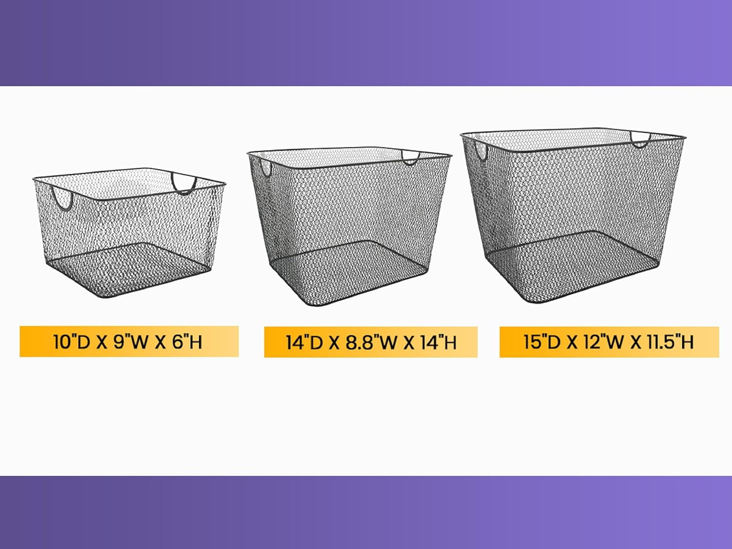 YBM Home Wire Mesh Storage Basket Organizer for CD and DVDs - 2 Pack