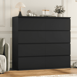 Homfa 8-Drawer Black Dresser Chest, 41.3 inches