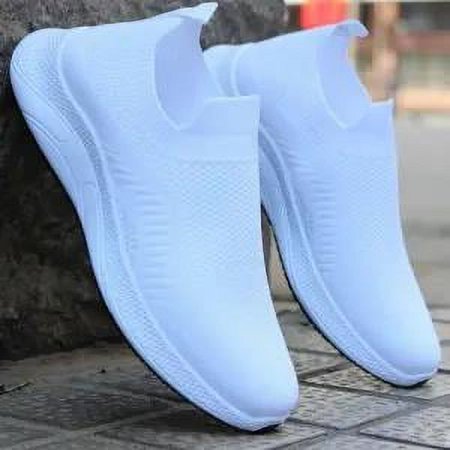 

NAYUKA Summer Men‘s Shoes New Fashion White Breathable Mesh Sports Shoes Men‘s Low-top Lace-up Shock-absorbing Running Shoes