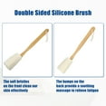 thumbnail image 5 of Unique Bargains 2 Pcs Wood Bath Brush Back Scrubber for Shower 3.9 Inches Brown Beige with Long Handle, 5 of 7