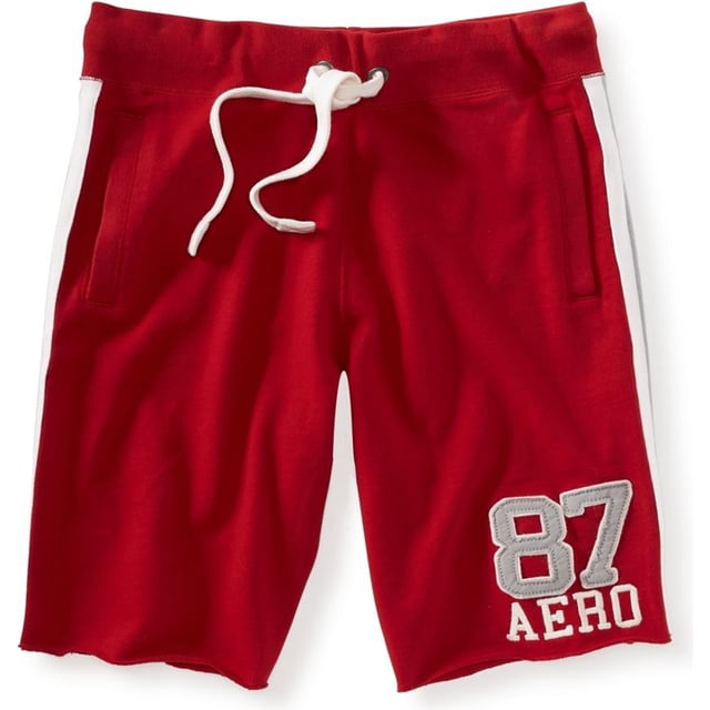 Aeropostale Mens 87 Aero Athletic Walking Shorts, Rojo, Pequeño