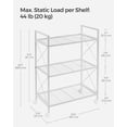 thumbnail image 2 of - Metal Storage Rack with Wheels Mesh Shelving Unit with X Side Frames .- Width for Entryway Kitchen Living Room Bathroom Industrial Style UBSCB, 2 of 7