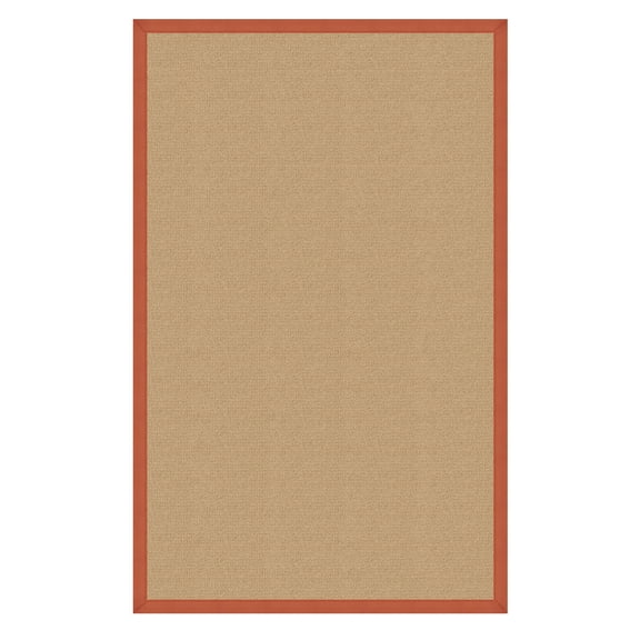 Linon Home Décor Athena Area Rug or Runner Collection, Sisal and Burnt Orange, 5' x 8'
