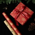thumbnail image 3 of Travelwant Christmas Wrapping Paper - Brown Kraft Paper with Red and Green Pattern for -Christmas Elements Collection, 3 of 8