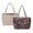Black - Hummingbird Daisy, variant on ZUXONGSY Hummingbird Daisy Print Reversible Women's Quilted Shoulder Tote, Large Capacity Handbag with Side Pockets, Lightweight Top Handle Satchel for Shopping, Travel, Camel