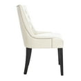thumbnail image 4 of SAFAVIEH Abby Flat Cream/Espresso Bicast Leather Tufted Side Chair (Set of 2) (22 in. W x 23.8 in. D x 36.4 in. H), 4 of 13