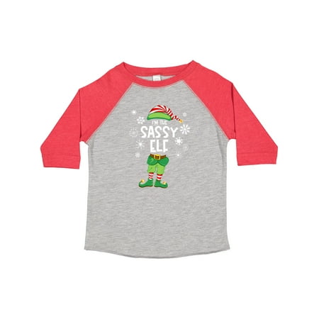 

Inktastic Funny Christmas I m the Sassy Elf with Shoes and Hat Gift Toddler Boy or Toddler Girl T-Shirt