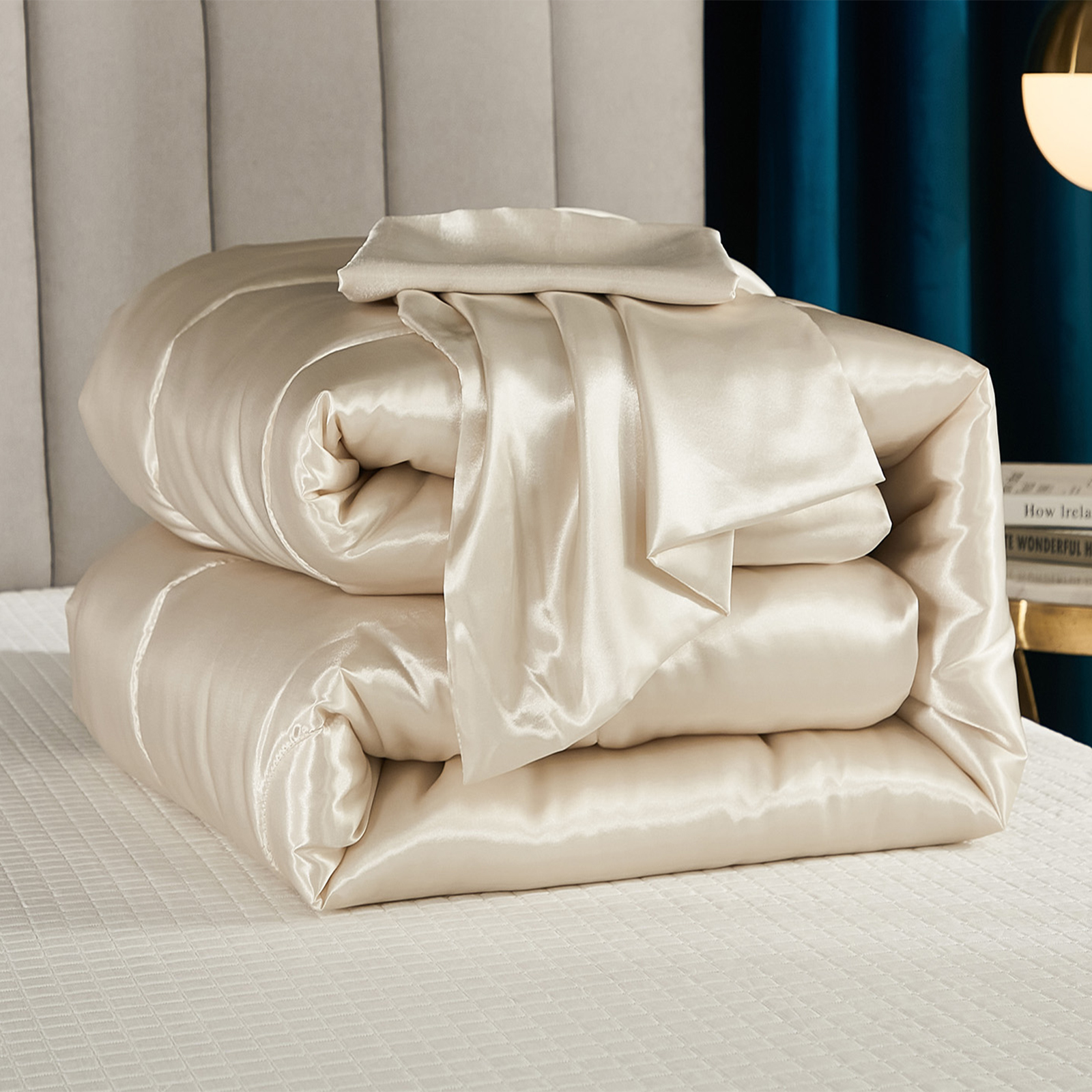 Satin Comforter Set King Silk Like Pink Bedding Set Luxury Hotel Silky Bed Home Deocr Sexy Silky Down Comforter Light Pink Bed Set