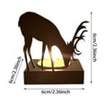thumbnail image 4 of Olilia Rustic Brown Finished Metal Solo Buck Deer in Forest Silhouette Ambient Light  Lamp Lodge Decor, 4 of 9