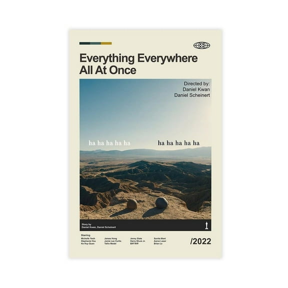 Everything Everywhere All at Once Posters, Modern Vintage Movie Poster Canvas Poster for Living Room Bedroom Decor