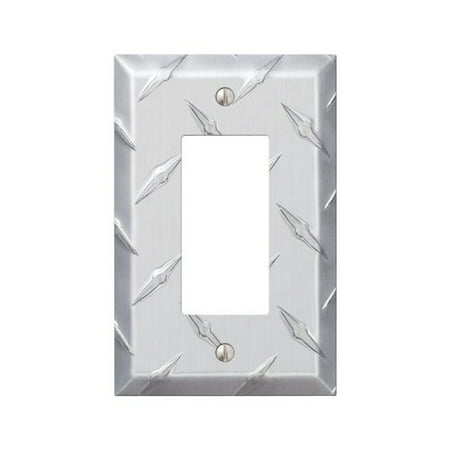 Diamond Plate Aluminum Single Rocker Wallplate (Best Way To Cut Aluminum Diamond Plate)