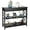 Black, variant on QRKD Entryway Console Table, Long Sofa Table, 3-Tier Behind Couch Table w/Drawer, 2 Storage Shelves,for Living Room,Hallway, Bedroom, Foyer,Kitchen, White