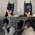 thumbnail image 4 of Máscara de tocado de Batman para hombre, atractiva máscara facial completa, accesorios de Halloween para cosplay, 4 of 5