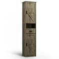 thumbnail image 7 of Oufan Tall Cabinet, Slim Storage Cabinet, Narrow Freestanding Floor Cabinet with 1 Drawer & 2 Barn Doors for Bathroom, Living Room, Entryway,Kitchen, 14" D x 11" W x 69" H, Gray, 7 of 7