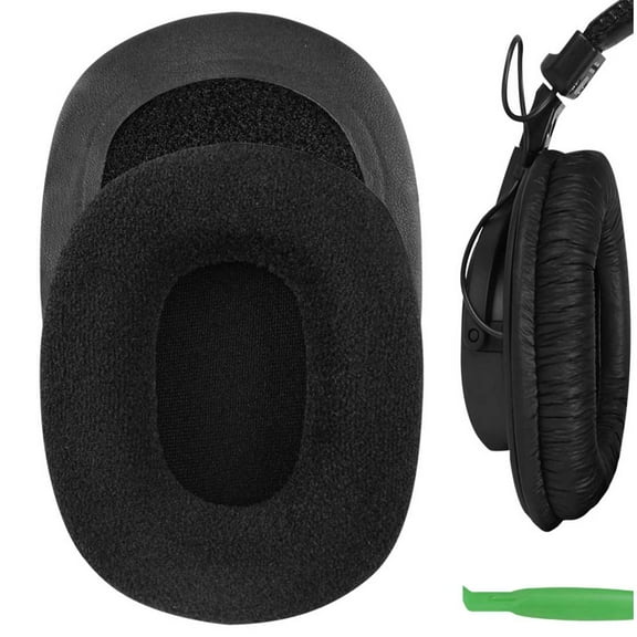 Geekria Comfort Velour Replacement Ear Pads for MDR-7506, MDR-V6, MDR-CD900ST Headphones Earpads, Headset Ear Cushion Repair Parts (Black)