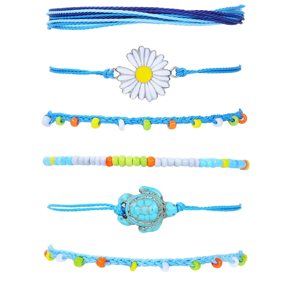Woven Bracelets for Teen Girls, Adjustable Girl Braided String Friendship  Bracelet for Women, Boho Braid Rope Surfer Jewelry for Men,Style 3，G150091  