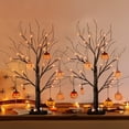thumbnail image 3 of [ ] Halloween Tree FT Spooky Trees with LED Purple Lights Bats Battery Operated Small Tabletop Twig Centerpiece Tree with Timer for Halloween Decorations Indoor, 3 of 9