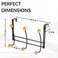 thumbnail image 3 of Over The Door Hook Rack Black Finish with 6 Natural Wooden Ball Ends, 3 of 7