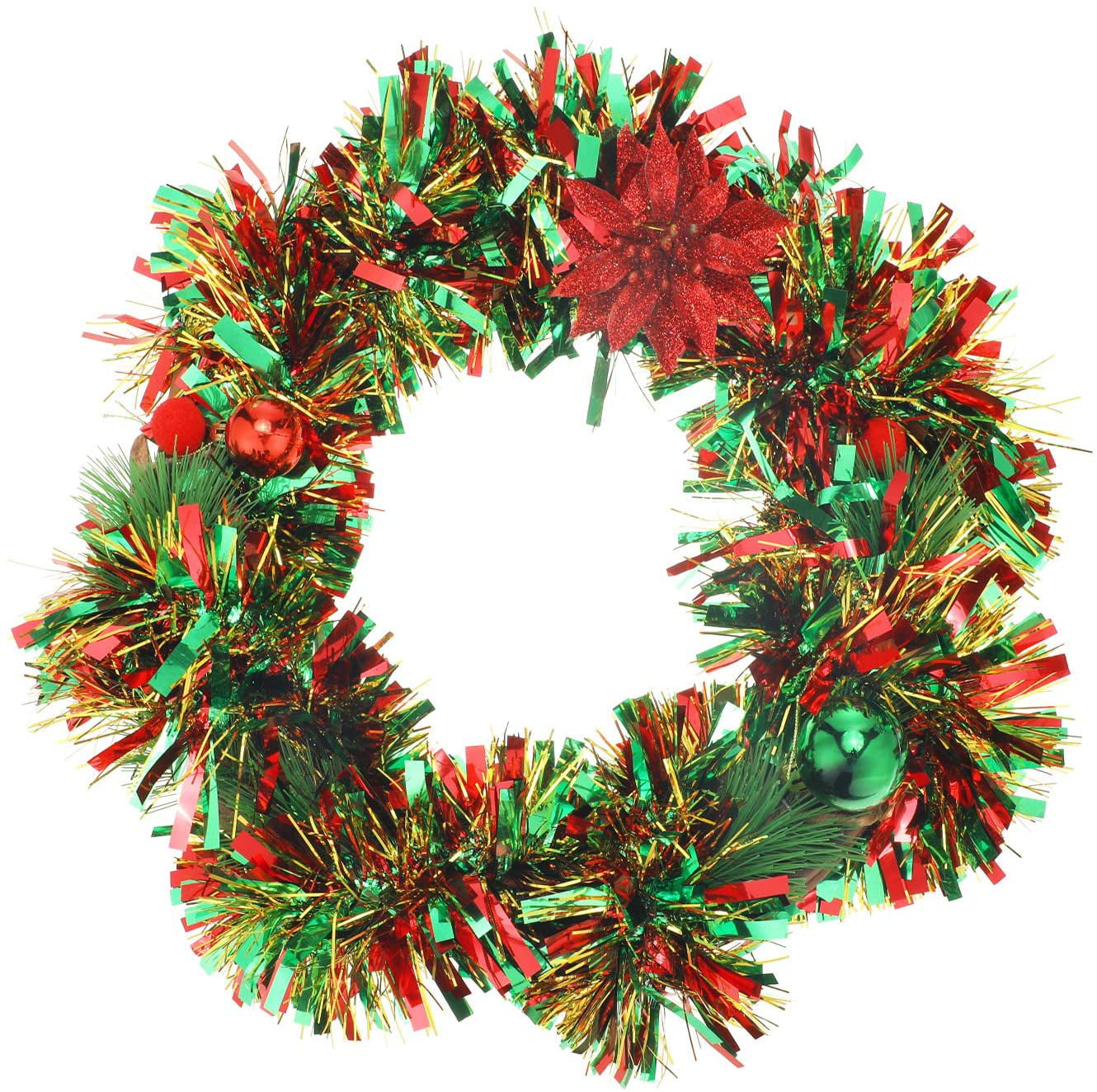 4 Pieces 66 Feet Christmas Tinsel Garland Red Green and Gold Metallic Holiday Tinsel Twist Garland Christmas Tree Decoration for Christmas Party Classroom Home Indoor Outdoor Hanging Ornaments