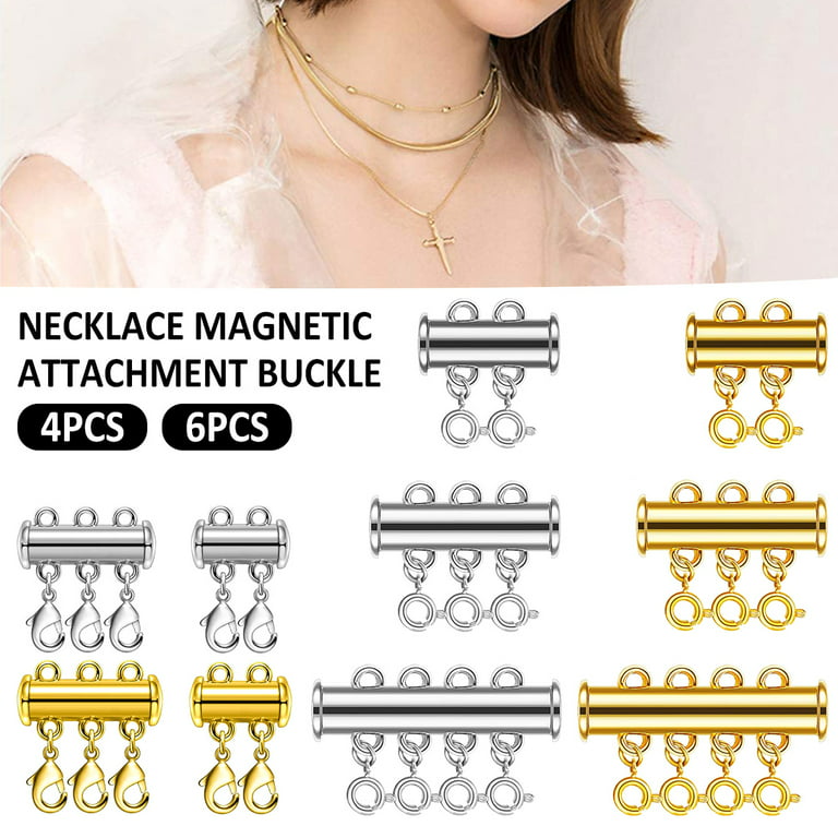 Gold Silver 2,3 Strand Necklace Clasp Spacer Detangler Untangling Layered