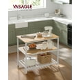 thumbnail image 2 of VASAGLE Kitchen Island with 3 Shelves, 39.4 Inches Kitchen Shelf with Large Worktop, Stable Steel Structure, Industrial, Easy to Assemble, Oak Beige and White KKI005W09, 2 of 7