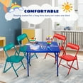 thumbnail image 2 of FlexWave 5-Piece Folding Table and Chair Children's Edition Set，Includes 1 Square Card Table，with Blue Padded Top and 4 Matching Folding Chairs，for Home, Game Night, Picnic, or Party, 2 of 8