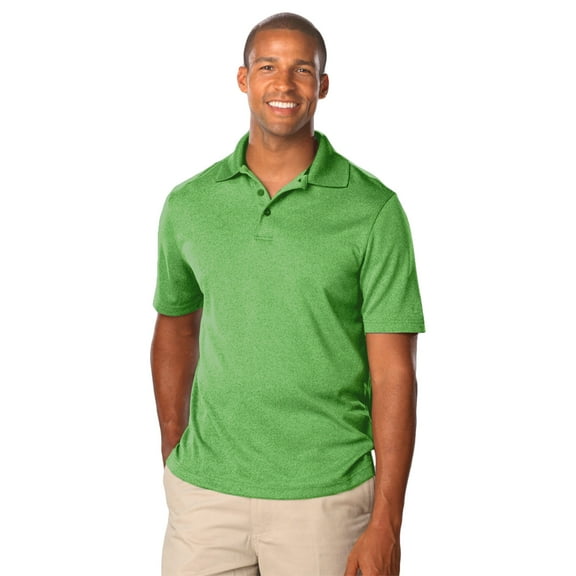 BlueGeneration Men's Heathered Wicking Polo - Heather Kelly 5 Extra Large Solid
