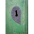thumbnail image 2 of Paulson, Don 23x32 Black Ornate Wood Framed with Double Matting Museum Art Print Titled - Mexico Detail of wooden door and Key hole, 2 of 4