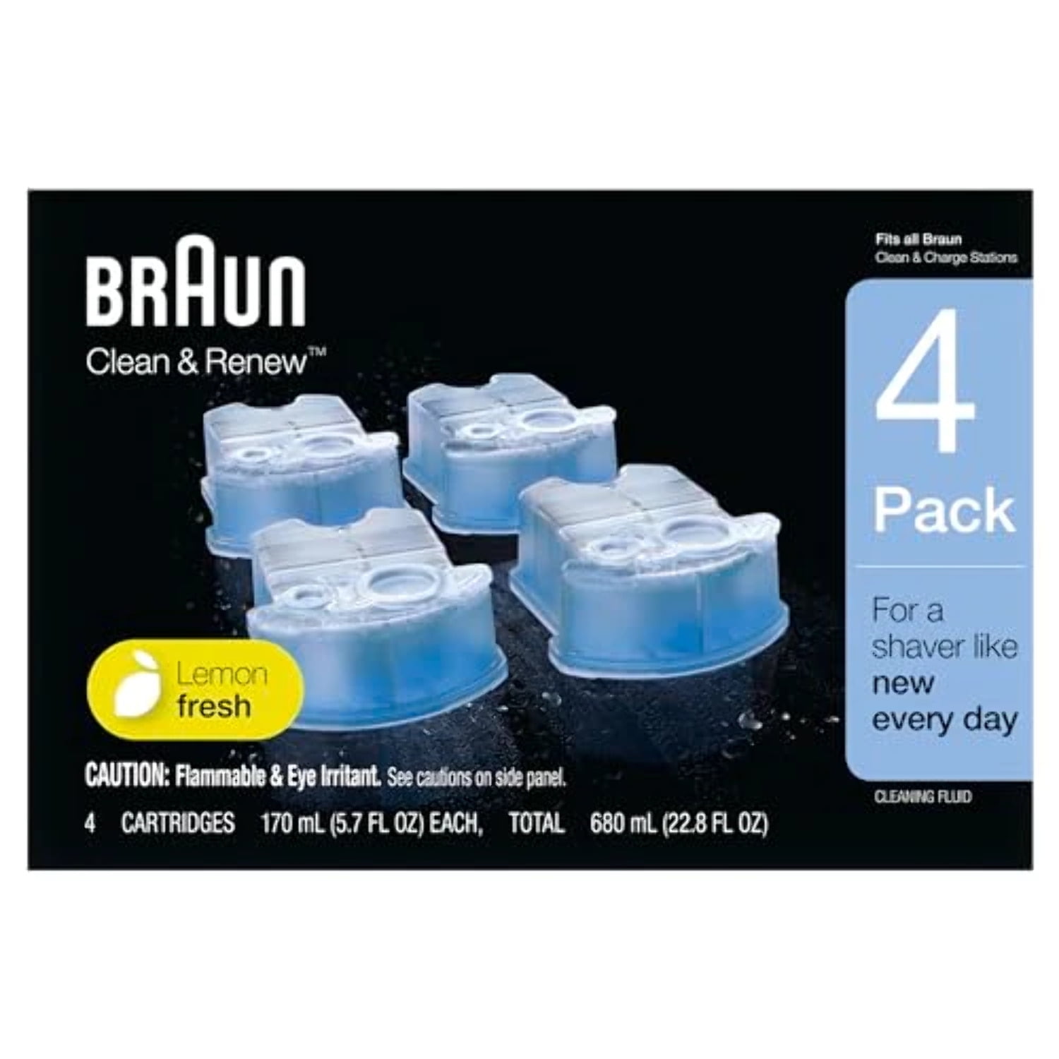 Braun Clean & Renew Refill Cartridges CCR, Replacement Shaver Cleaner  Solution for Clean&Charge Cleaning System, Pack of 6