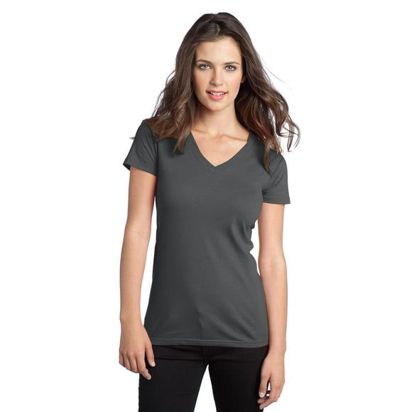 DISCONTINUADO District - Juniors The Concert Tee V-Neck M Charcoal Distrito DT5501