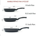 thumbnail image 2 of 8", 9.5", 11" Marble Coating Frying Pan Set, Nonstick Skillets Made In Korea, 2 of 11