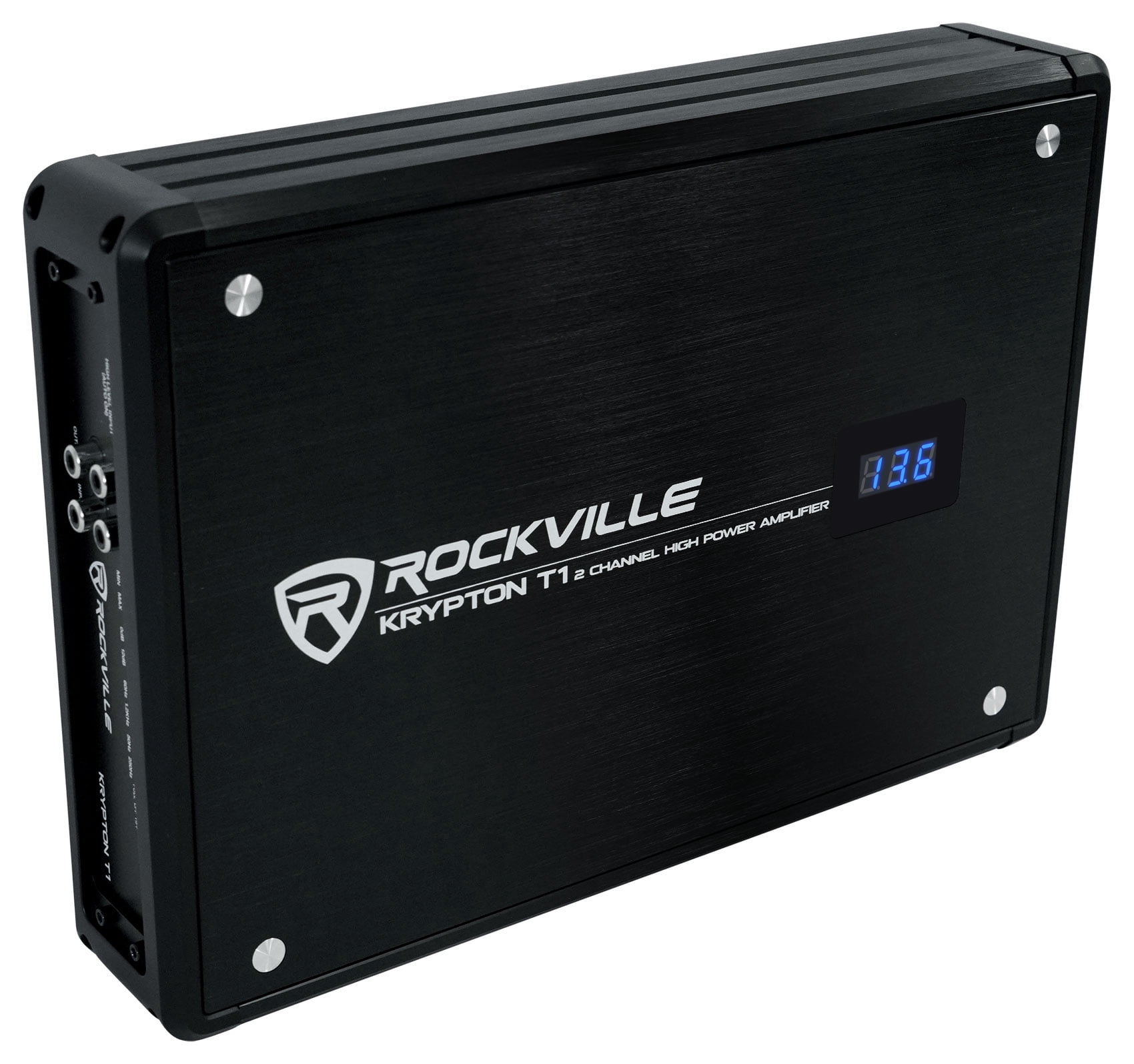 Rockville KRYPTON T1 1600 Watt 2 Channel Car Amplifier w VoltMeter+Amp Wire Kit