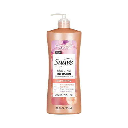 Suave Bonding Infusion Repairing Conditioner, with Bonding Complex, for Damaged Hair, 28 oz Pump