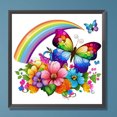 thumbnail image 1 of Cuadros Decorativos Pintura de diamante 5D DIY Taladro redondo completo Arco iris Mariposa y rana Decoración para el hogar Wdftyju  embutido en tela, 1 of 7