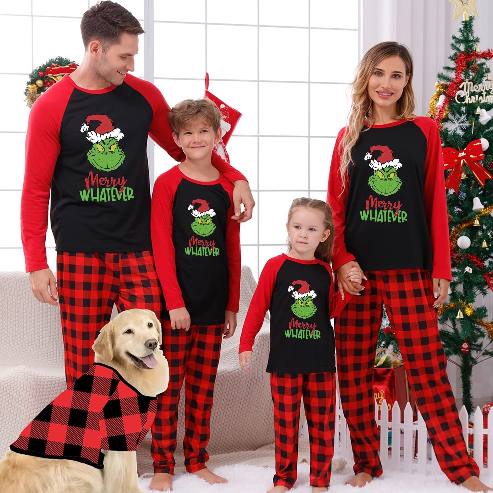 Grinch Family Matching Pajamas Christmas Onesie Colorful Christmas Pjs for a Cohesive Family Look Red