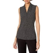 Anne Klein Women's Tess Triple Pleat Sleeveless Top Black Size XXS