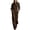 Brown, variant on Women's Cotton Linen Utility Jumpsuit Long Sleeve Button Front Cargo Workwear One Piece with Pockets Casual Everyday Outfit