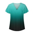 thumbnail image 6 of ZyeKqe Women's Tops Petal Sleeve Shirts V Neck Summer Casual Tops Gradient Color Loose Dressy Blouses, 6 of 6