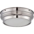 thumbnail image 1 of Nuvo Lark 16w 9.75" LED Flush Fixture w/ Satin White Glass in Polished Nickel, 1 of 2