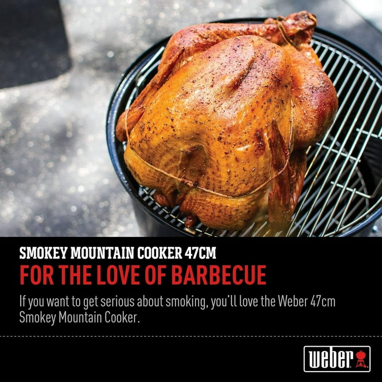 Weber Smokey Mountain Cooker Smoker - Rust Resistant - 18.5 In