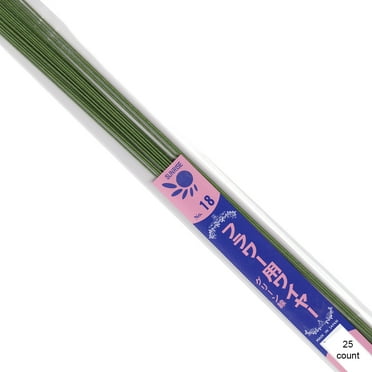 18 Gauge Green Paper Covered Floral Wire - 14 inches Long - 25 Wires