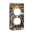 thumbnail image 2 of Yayeee Duplex Wall Plate 1-Gang 4.5"x2.7" Home Receptacle Light Switch Decorative Outlet Cover, Colorful Skeleton Sun, 2 of 7