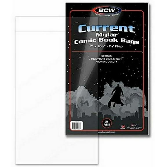 BCW Heavy Duty 2 Mil Current Mylar Comic Book Bags (Set of 50)